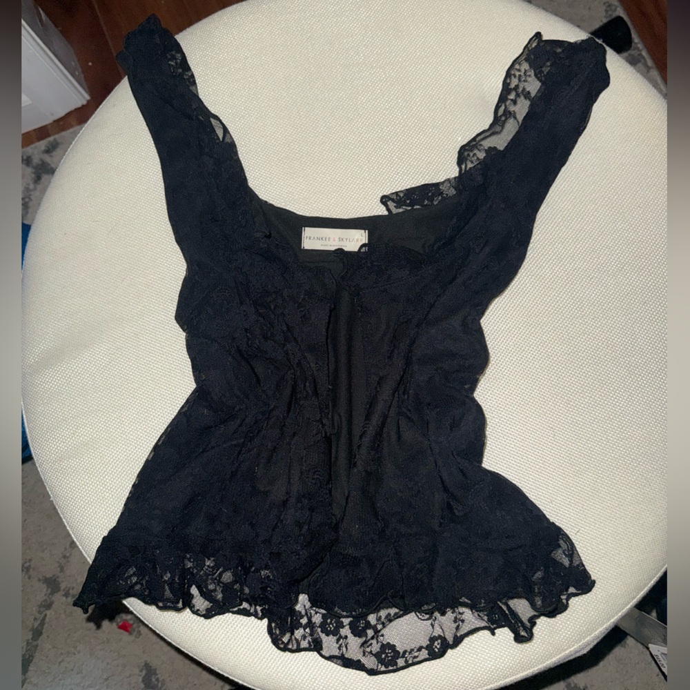 Chic Black Lace Vest